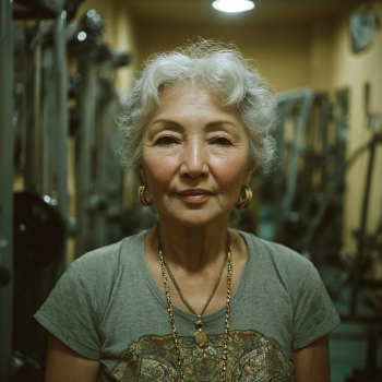 Katta yoshdagi erkak fitnes bilan mashg'ul